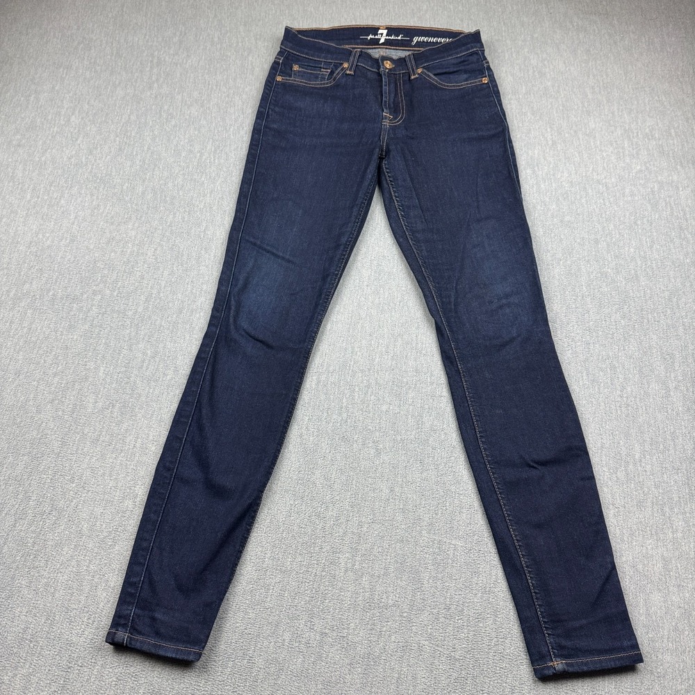 7 For All Mankind Jeans Womens 26 Blue Gwenevere Skinny Denim Stretch Pockets